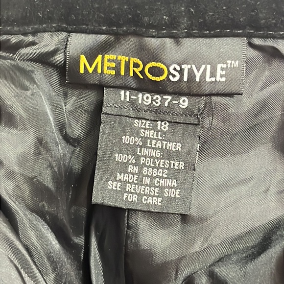 Metro Style 100% Black Suede Leather Pants High Rise Size 18 - Picture 7 of 7